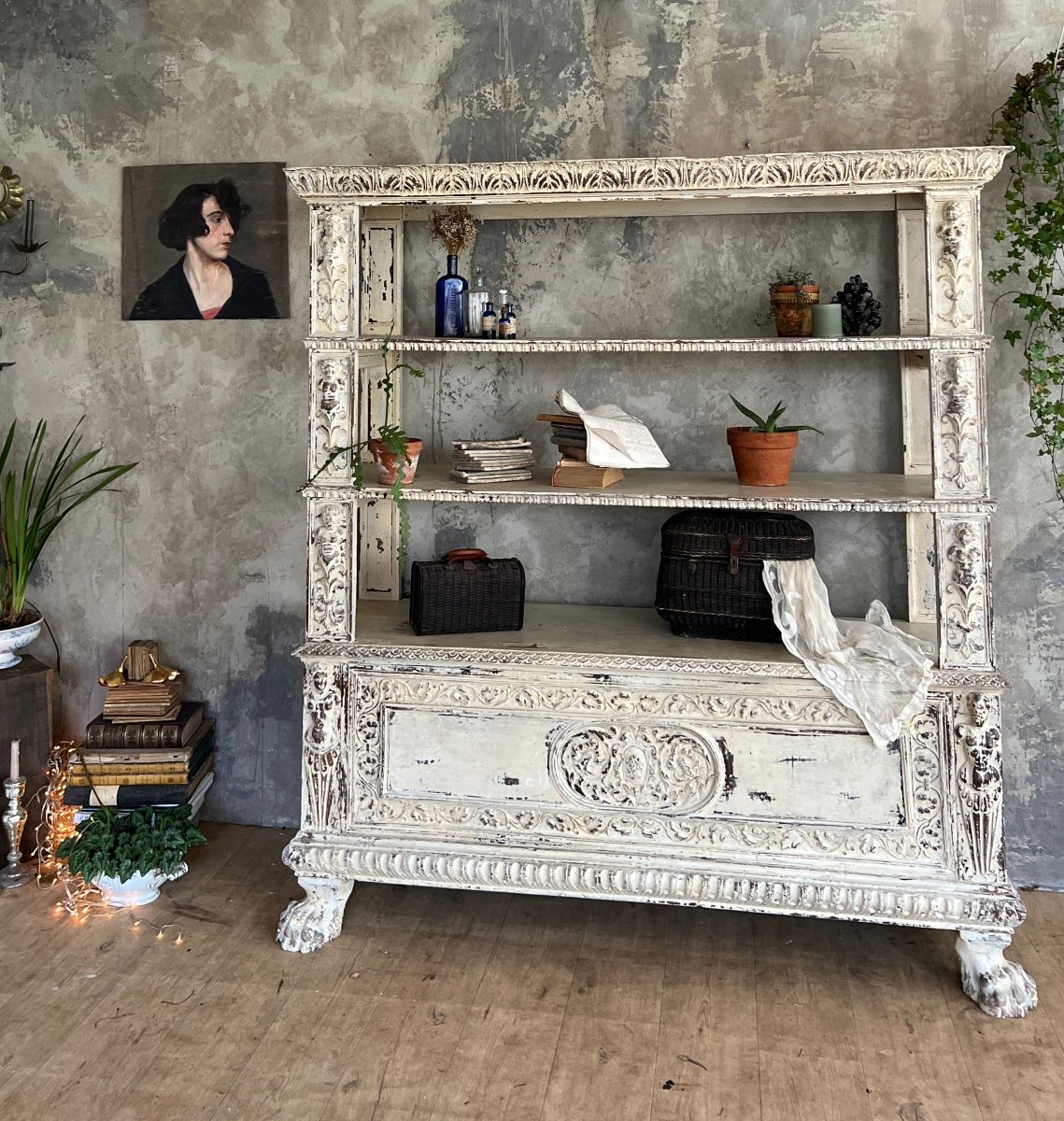 Patinated Neo Renaissance Shelf
