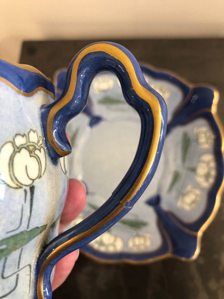Keller Cup And Saucer - Guérin Kg Lunéville-photo-4