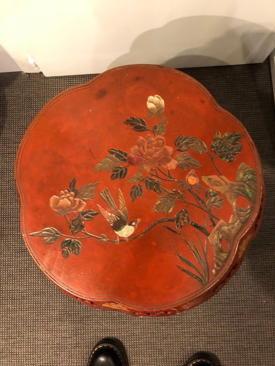 Chinese Lacquer Pedestal Stool-photo-4