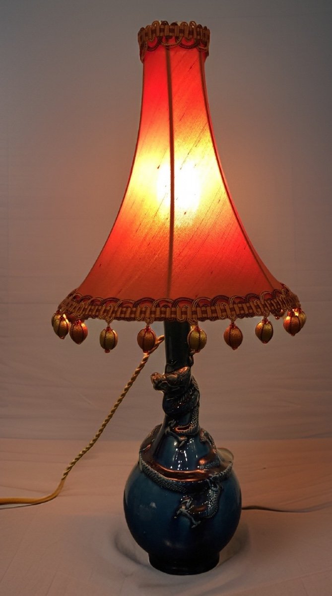 PAIRE DE LAMPES DE CHEVET EN CLOISONNE, CHINE XXe, H 20 …
