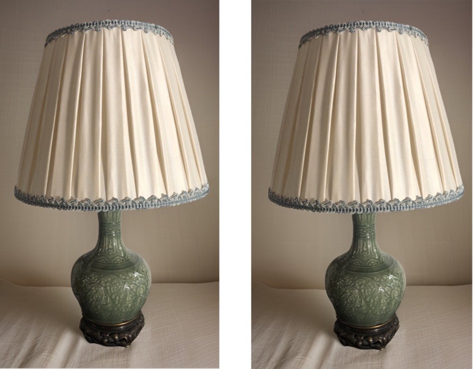 Pair Of Sèvres Ceramics Lamps Signed Charles Ficquenet