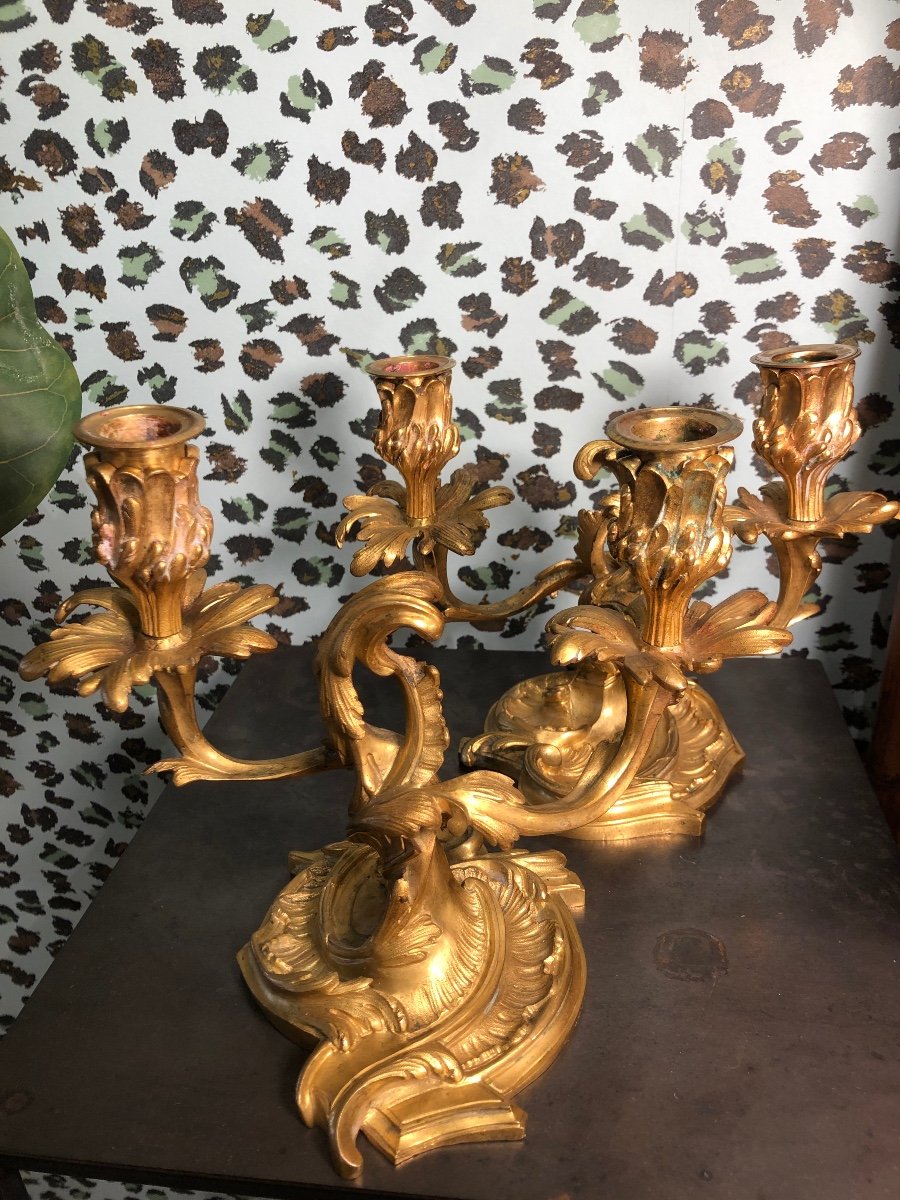 Pair Of Louis XV Style Candlesticks-photo-1