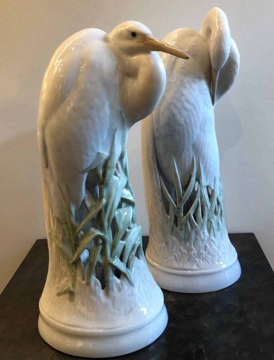 Couple De Hérons En Porcelaine Royal Copenhagen  