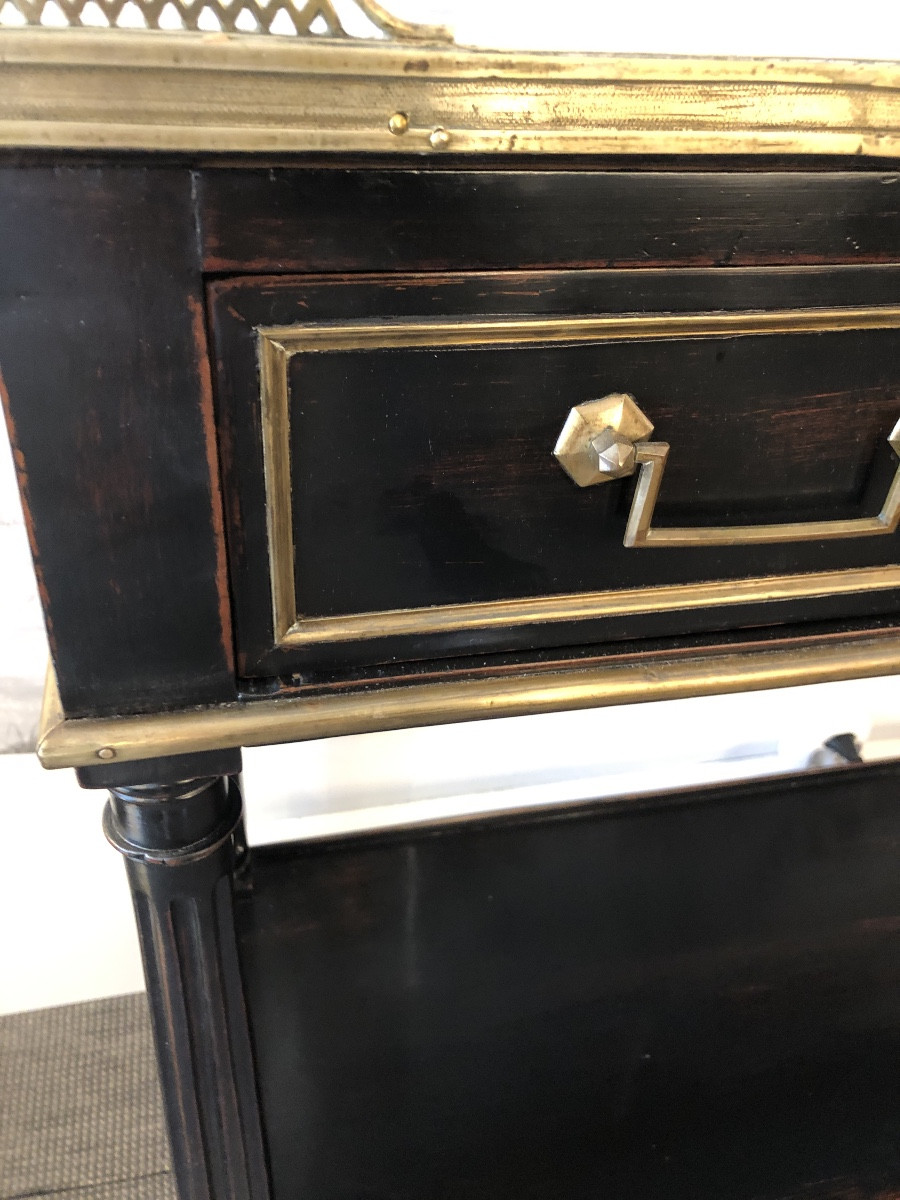 Console De Style Louis XVI Laquée Noire-photo-4