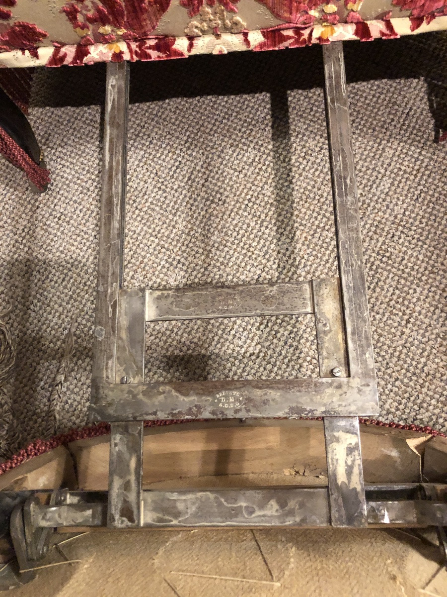 Napoleon III Armchair With Integrated Ottoman -photo-6