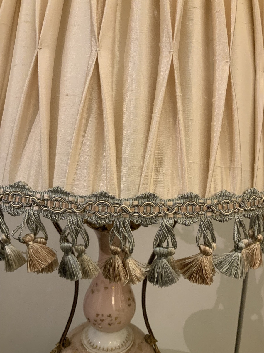 Lampe de table en porcelaine et bronze doré -photo-7