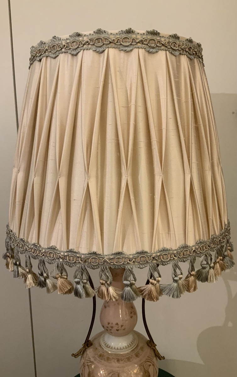 Lampe de table en porcelaine et bronze doré -photo-8