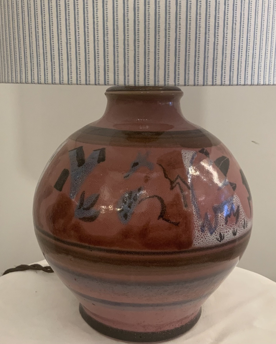 Pied de lampe en céramique signé Menelika -photo-2