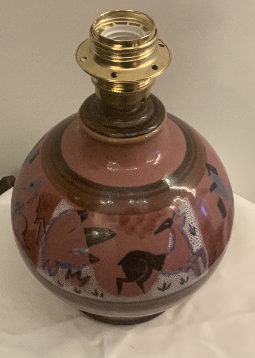 Pied de lampe en céramique signé Menelika -photo-2
