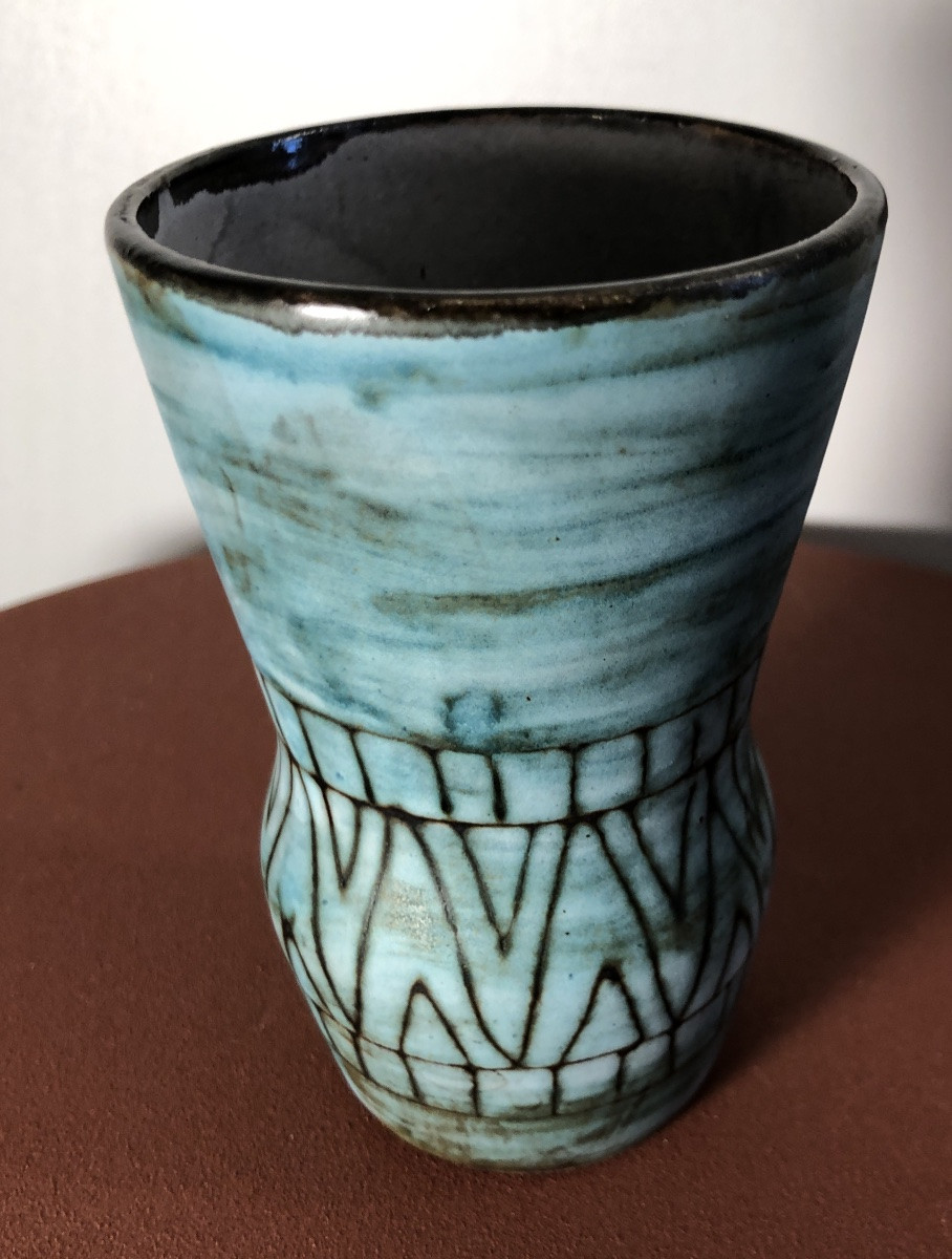 Small Vase Signed Alain Maunier Vallauris-photo-2