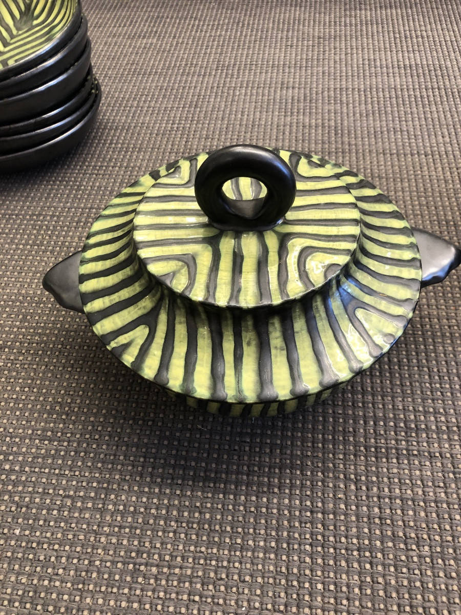 Cerenne Vallauris Signed 30 Pc Ceramic Service-photo-2