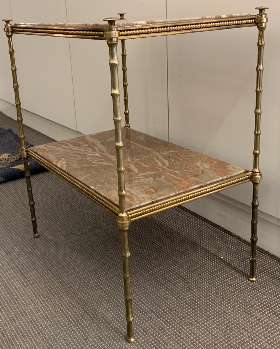 Faux Bamboo And Marble Living Room Table-photo-2