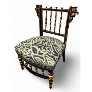 Pair Of Chinese Style Low Chairs From The Napoleon III Period