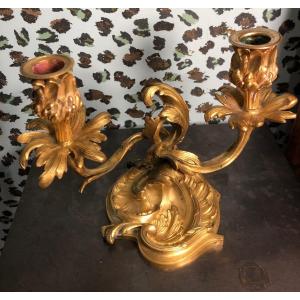 Pair Of Louis XV Style Candlesticks