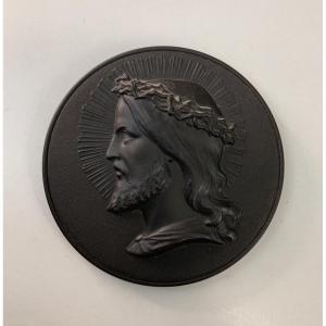 Medallion In Ebonite Gutta Percha, Jesus, 