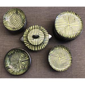 Cerenne Vallauris Signed 30 Pc Ceramic Service