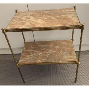 Table de salon faux bambou et marbre