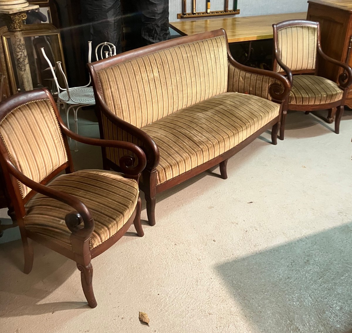 Restoration Period Sofa And Armchairs-photo-3
