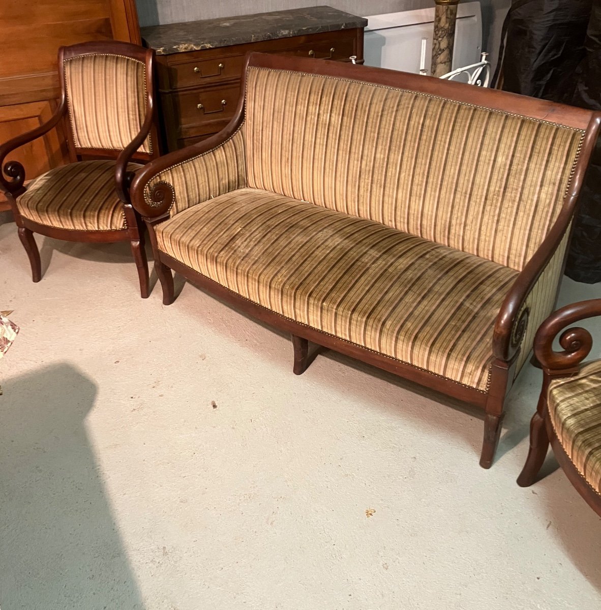 Restoration Period Sofa And Armchairs-photo-4