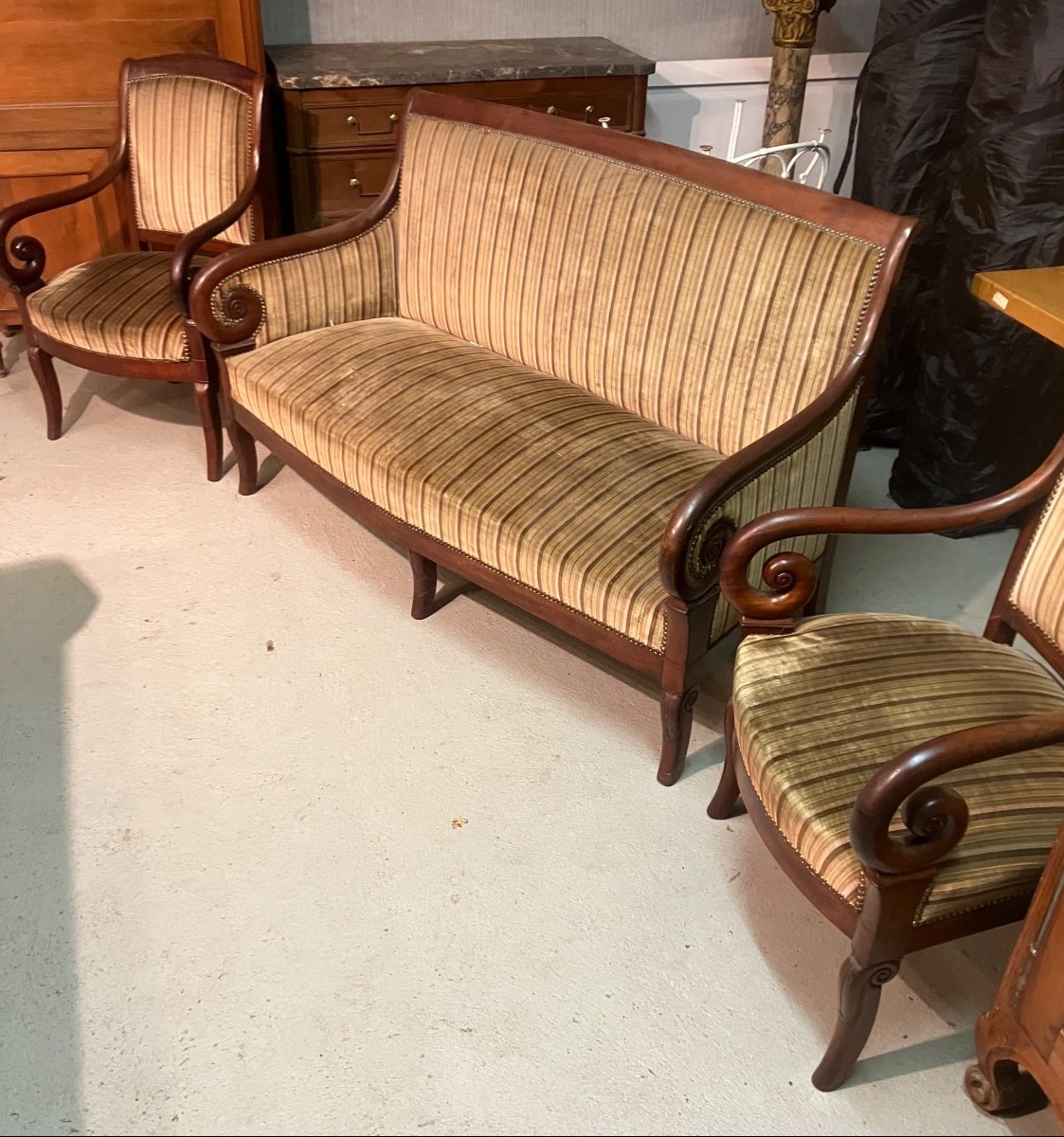 Restoration Period Sofa And Armchairs