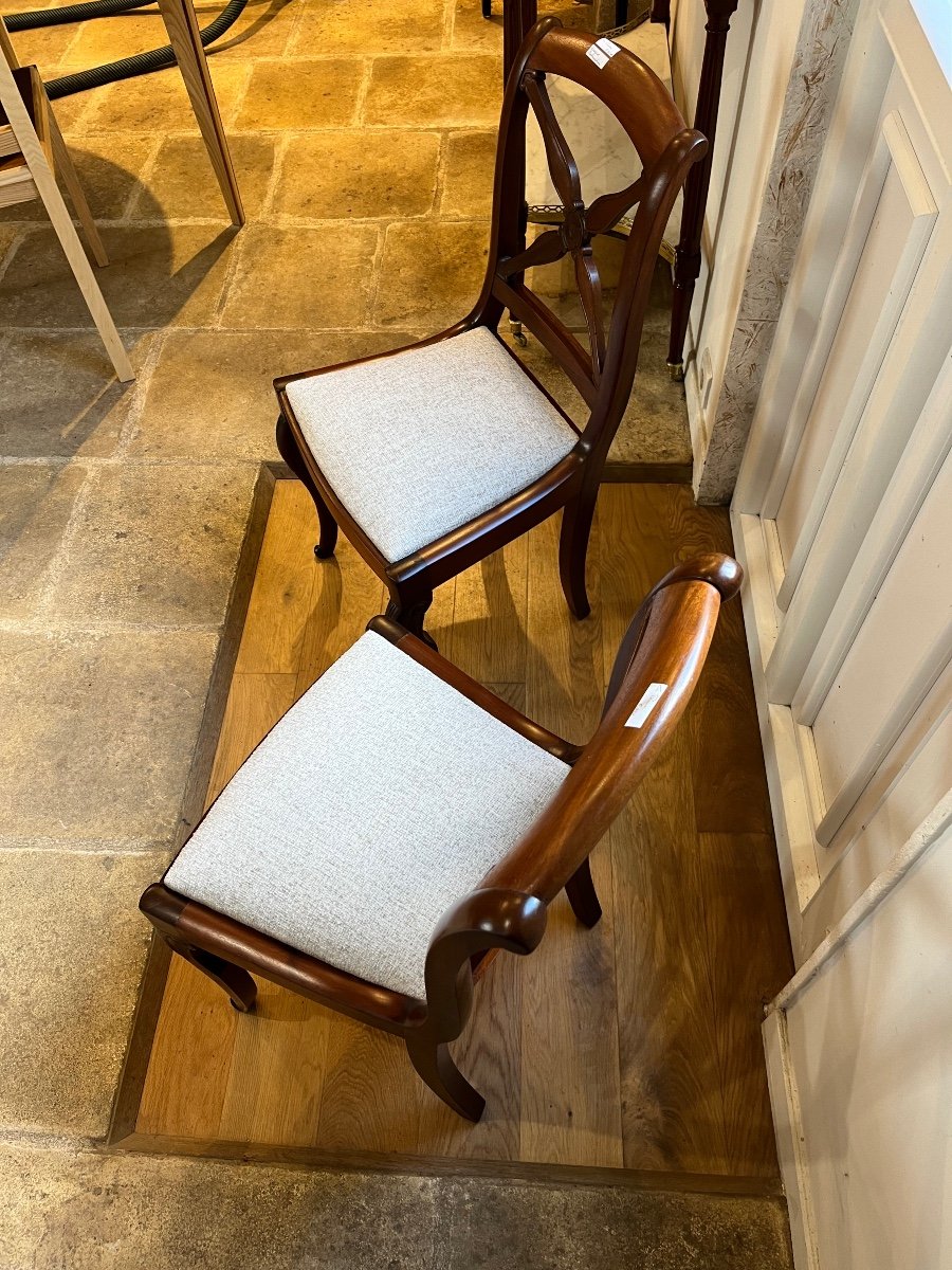 Pair Of Restoration Period Mahogany Chairs-photo-1