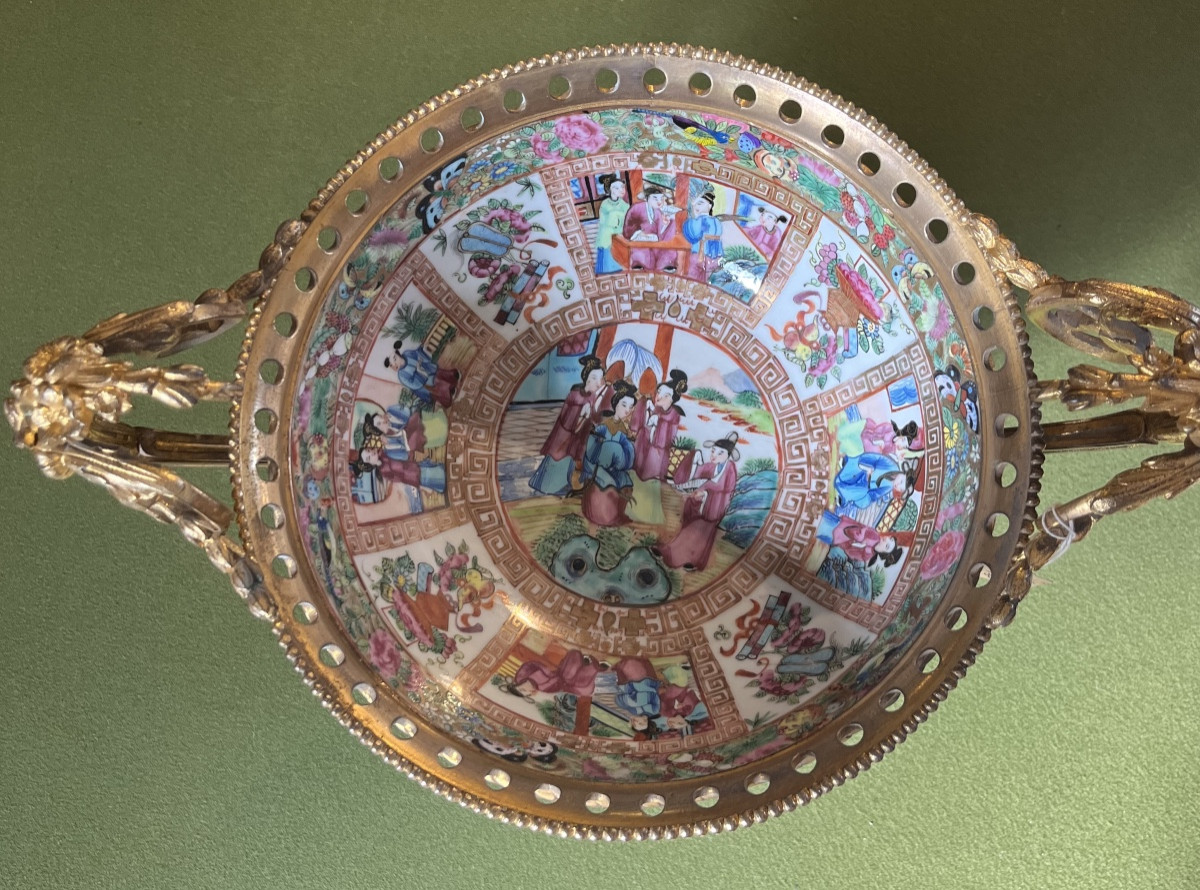 Coupe En Porcelaine Et Bronze Doré époque Napoléon III -photo-2