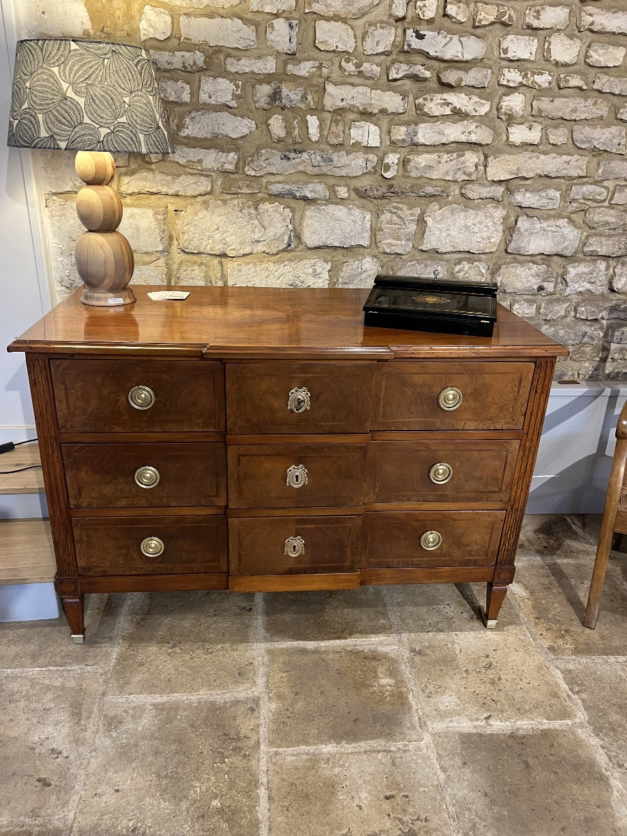 Commode époque Louis XVI à ressaut -photo-3
