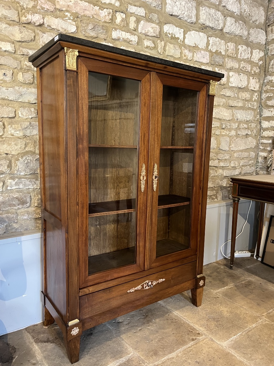 Directoire-style Display Cabinet In Walnut 