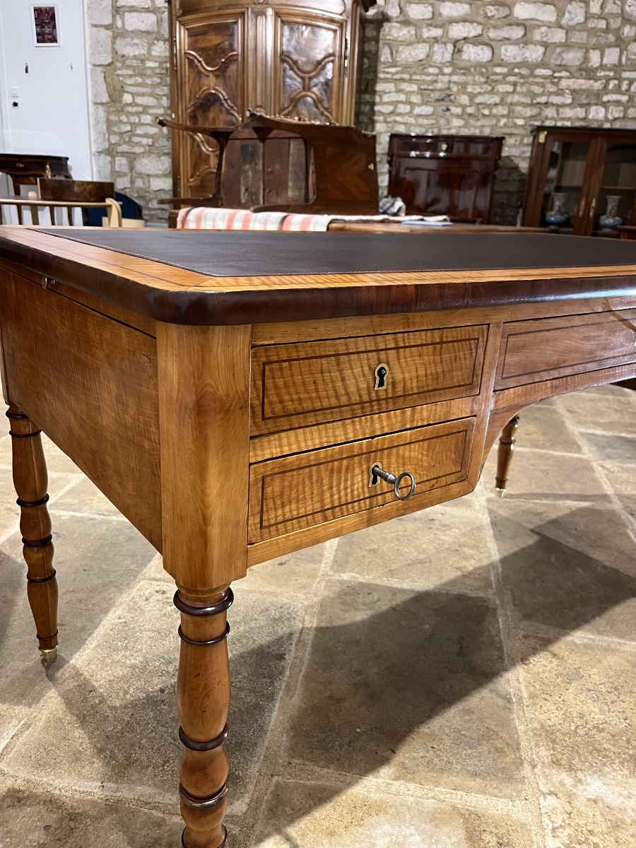 Charles X-style Flat Desk In Lemonwood -photo-3