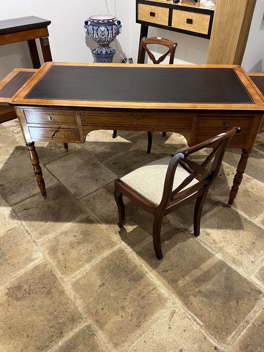 Charles X-style Flat Desk In Lemonwood -photo-4