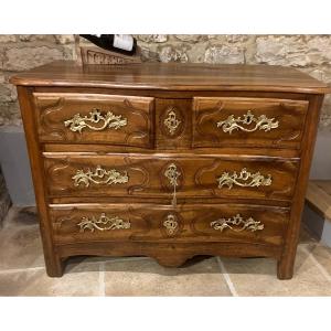 Commode Parisienne  XVIIIème En Noyer Régence 