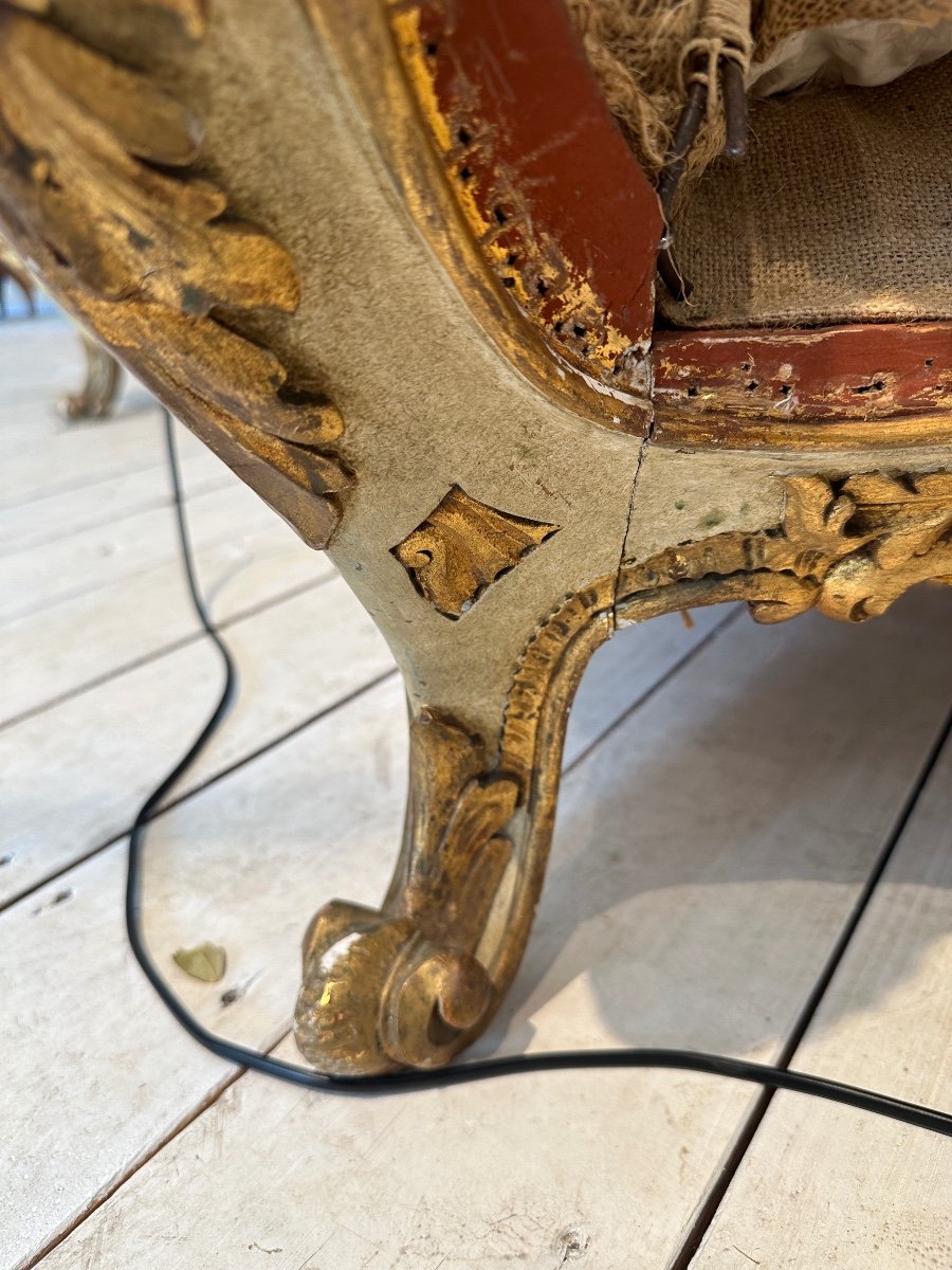Pair Of Italian Rococo Armchairs-photo-4