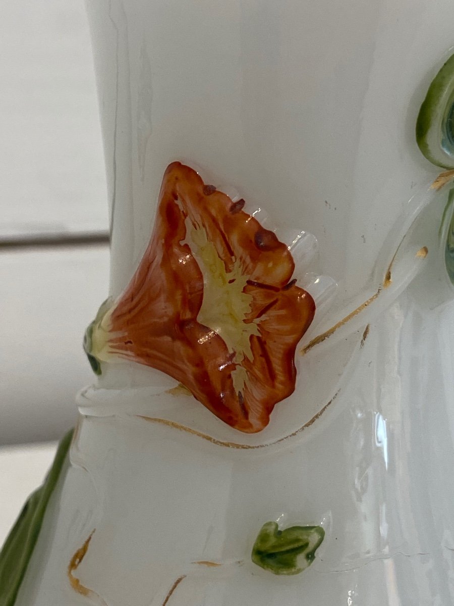  Vase Opaline Décor Aux Liserons -photo-4