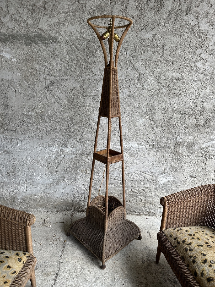 Lot De Mobilier En Rotin Années 1940-photo-2