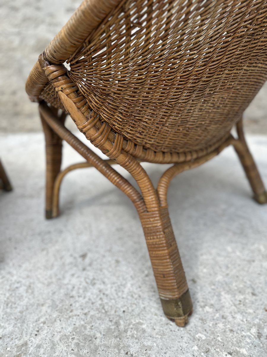 Paire de fauteuils  en rotin variante du modele RANA de Nana DITZEL-photo-3