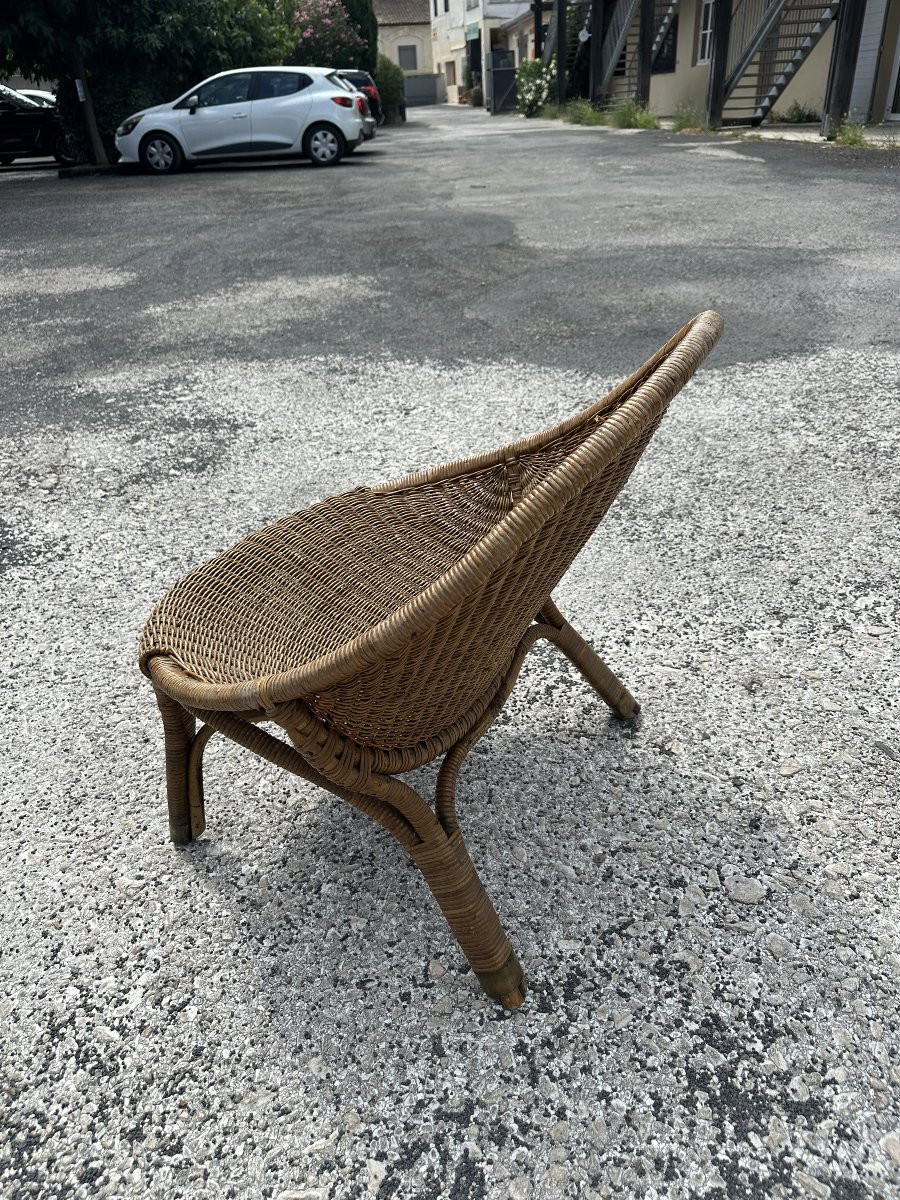 Paire de fauteuils  en rotin variante du modele RANA de Nana DITZEL-photo-2