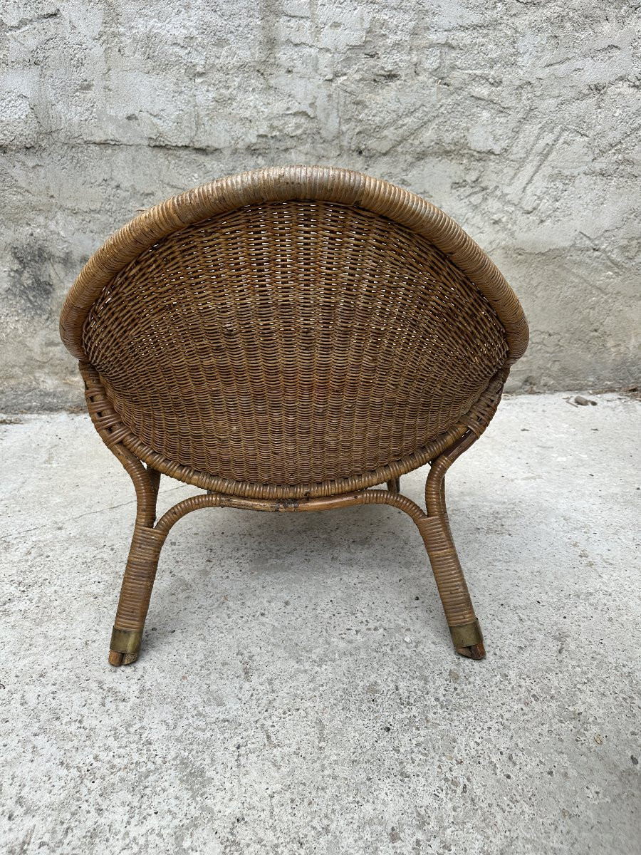Paire de fauteuils  en rotin variante du modele RANA de Nana DITZEL-photo-4