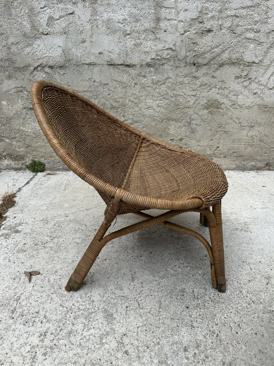 Paire de fauteuils  en rotin variante du modele RANA de Nana DITZEL-photo-5