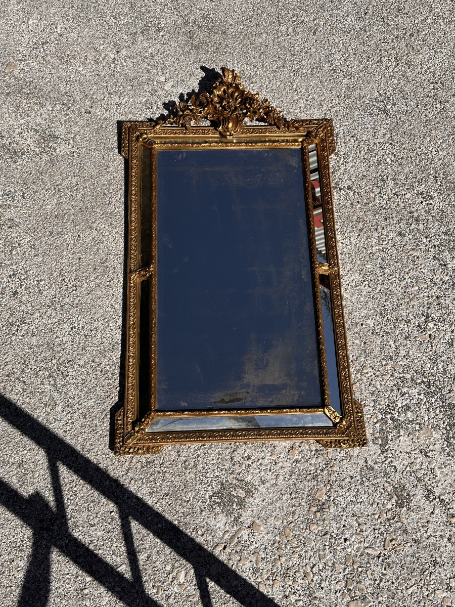 Large Mirror With Closed Sides 19th Century-photo-2