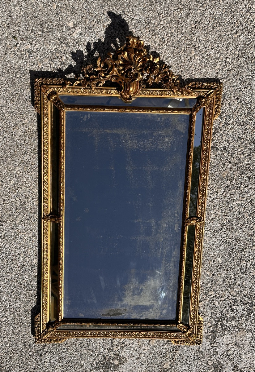 Large Mirror With Closed Sides 19th Century-photo-3