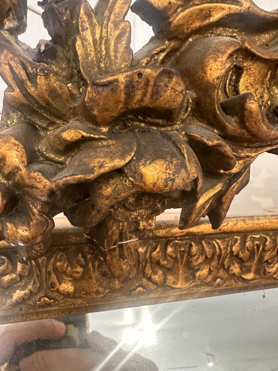 Large Mirror With Closed Sides 19th Century-photo-3