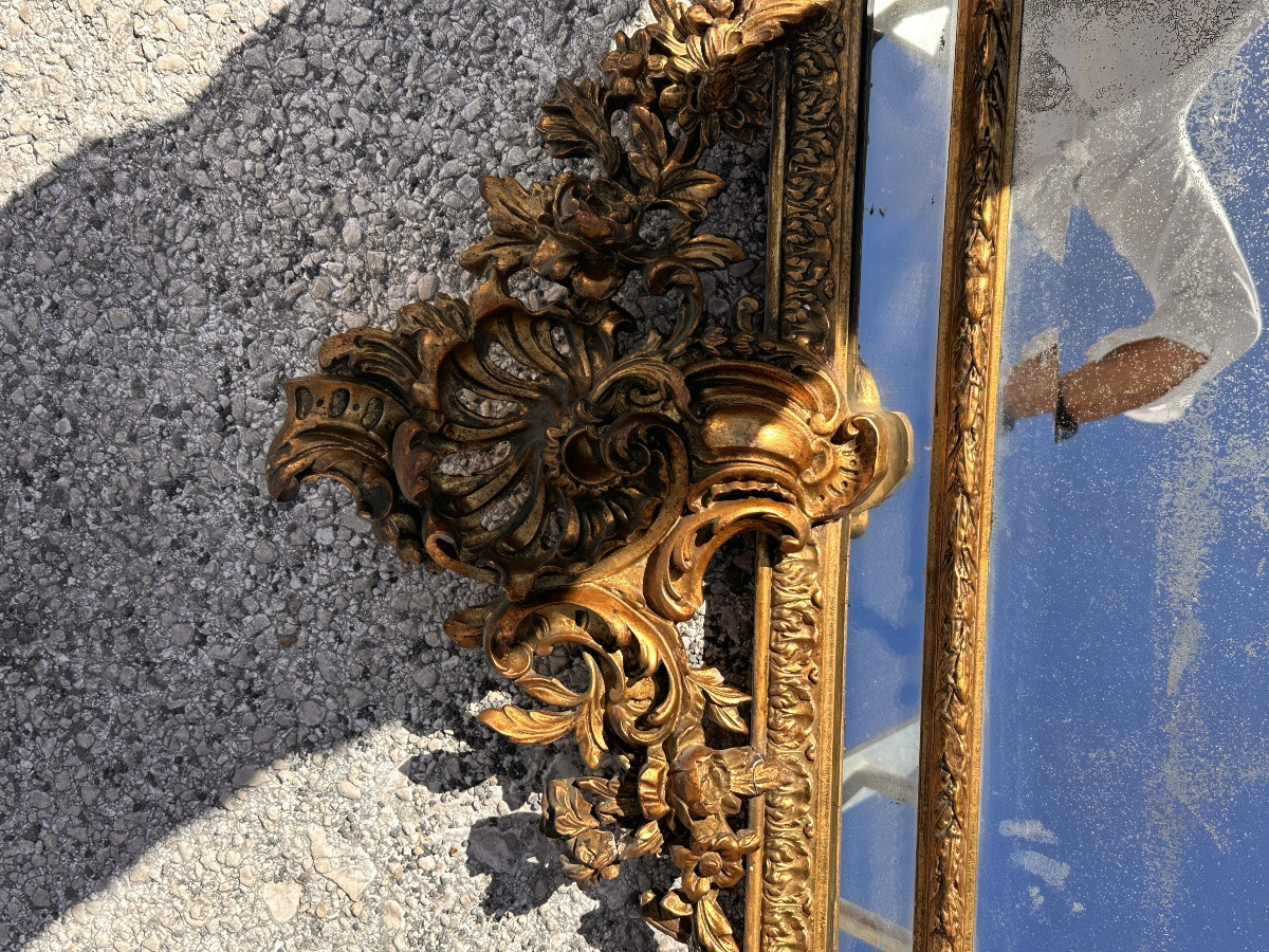 Large Mirror With Closed Sides 19th Century-photo-7