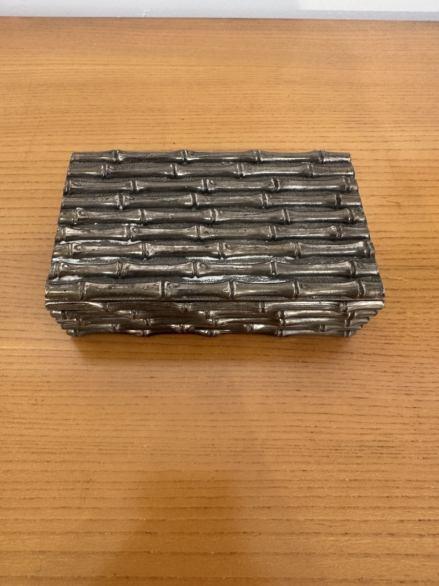 Bamboo-style Metal Box