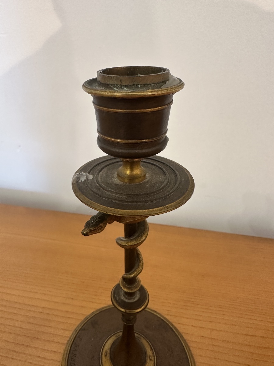 Paire de bougeoirs aux serpents -photo-1