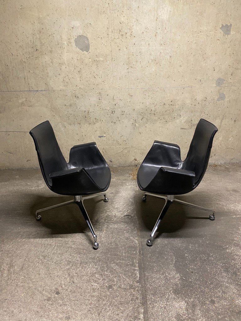 Pair Of Armchairs By Jorge Kastholm And Preben Fabricius For Kill International-photo-3