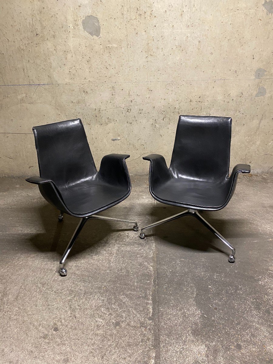 Pair Of Armchairs By Jorge Kastholm And Preben Fabricius For Kill International