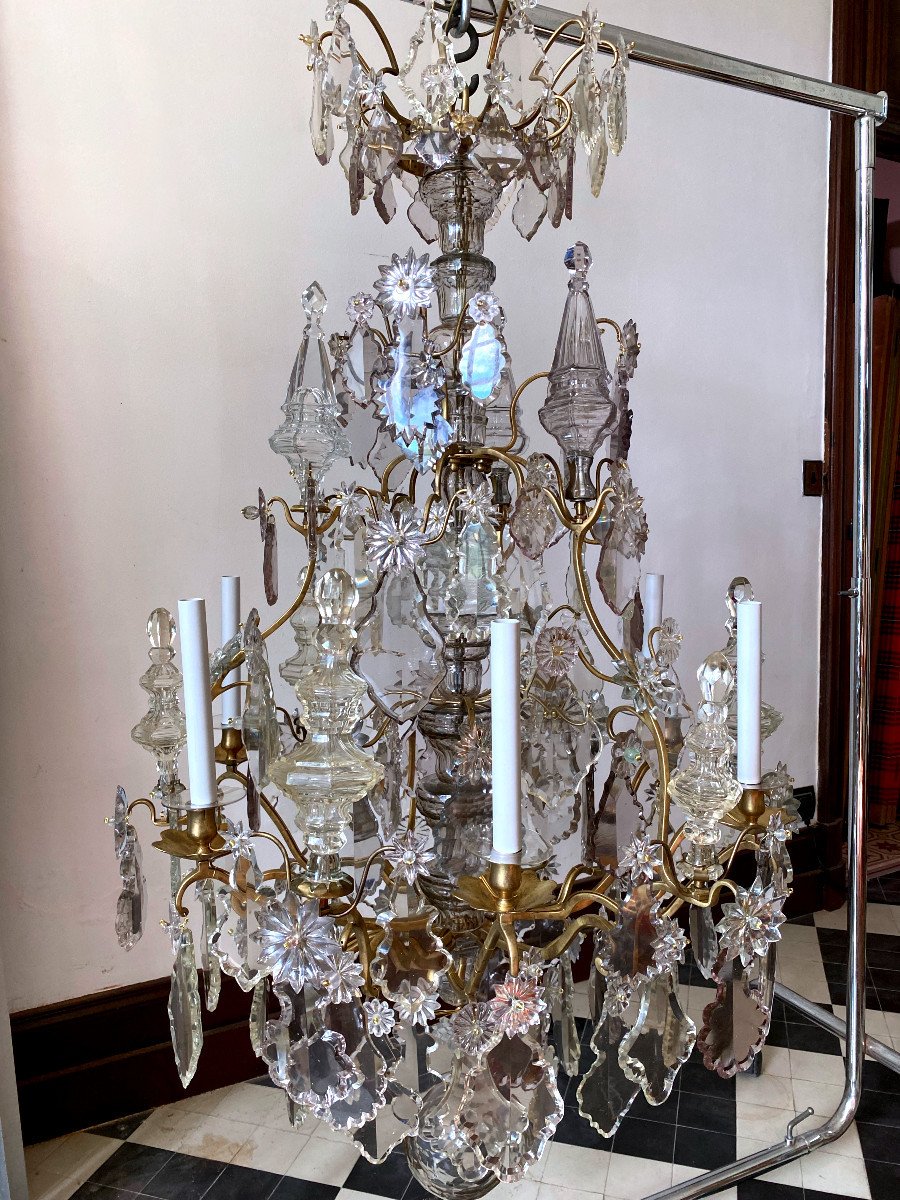 Grand Lustre d'époque Louis XV De Forme Cage-photo-3