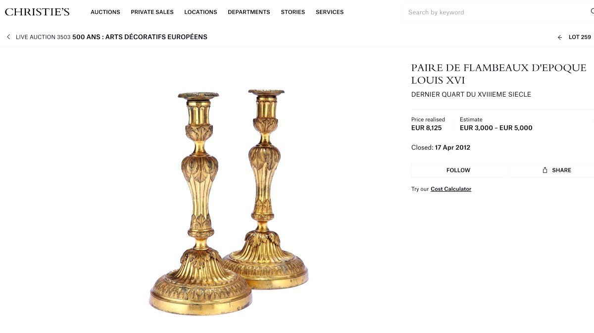 Flambeaux d'époque Louis XVI En Bronze Doré-photo-8