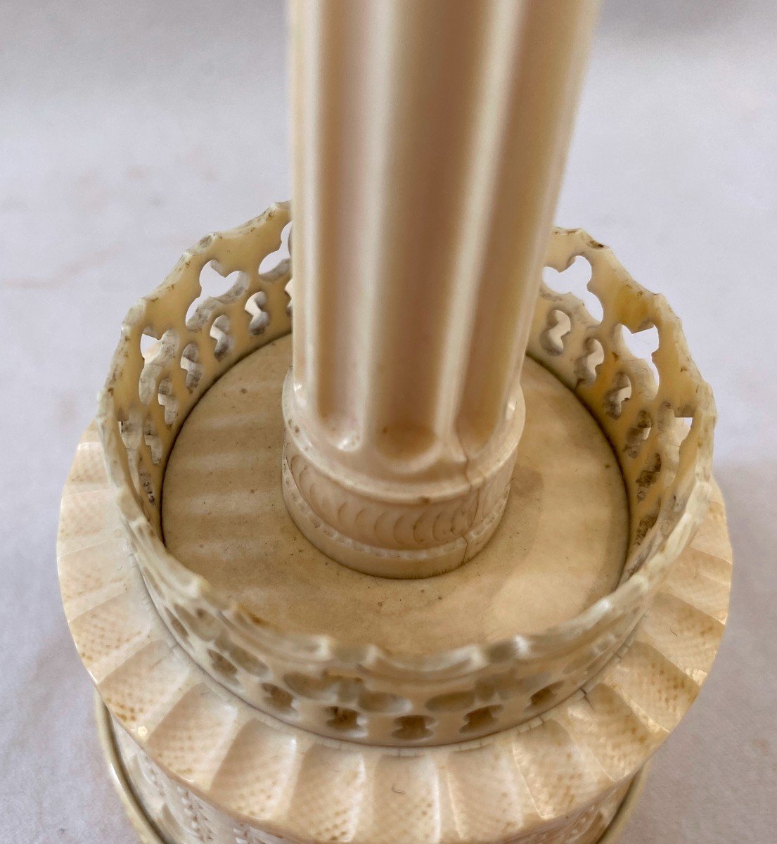 Thermomètre colonne finement  Sculpté -photo-2