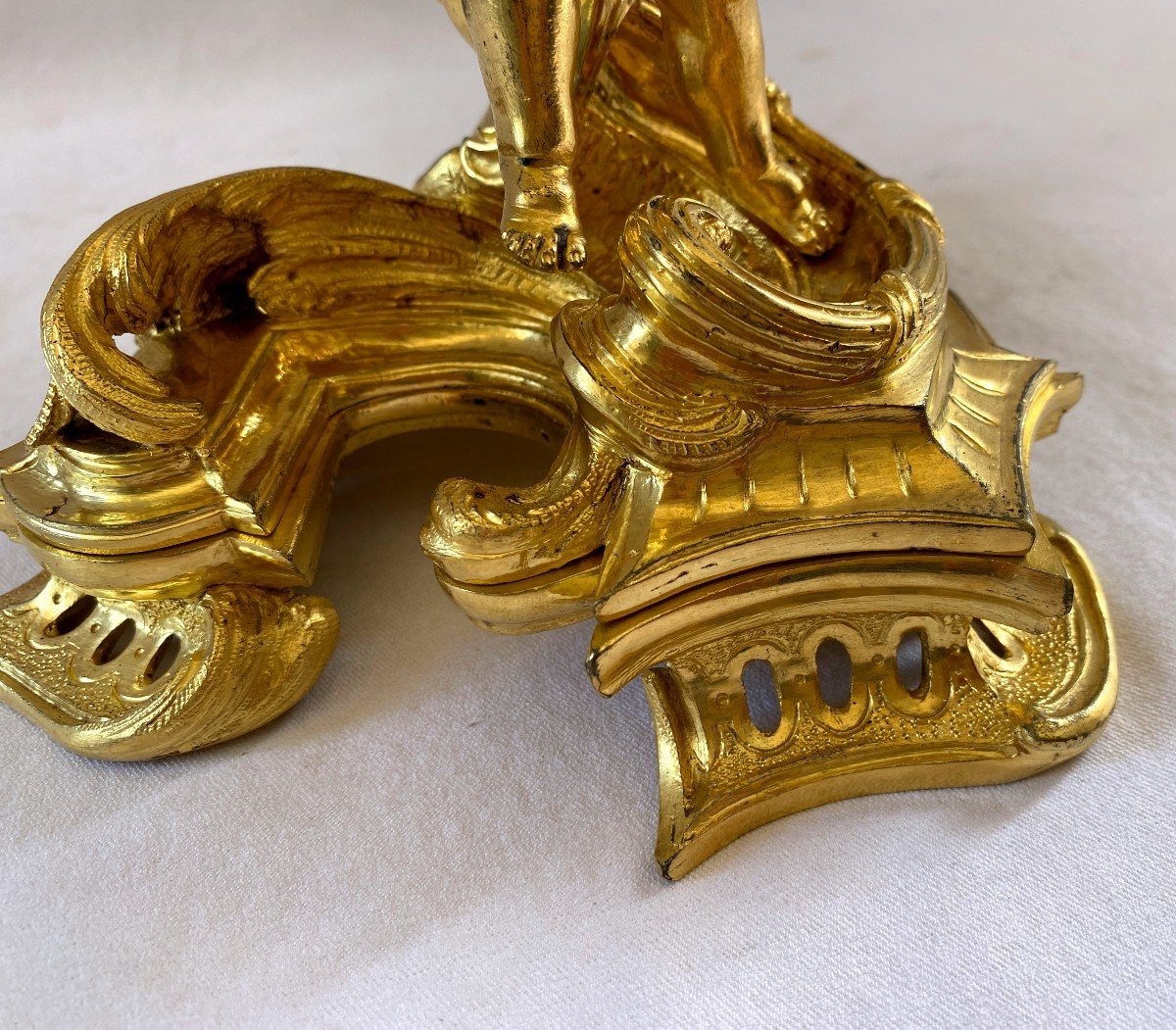 Louis XV Period Torch In Gilt Bronze With Crowned C-photo-1